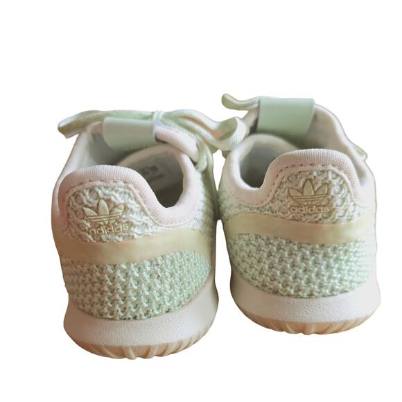 Adidas Tubular Ortholite Youth Size 9K Sea foam Green Knit Lace Up Shoes Size 5K - Picture 7 of 11